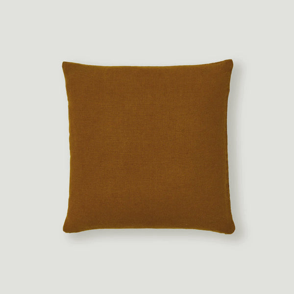 Heavy Linen Square Cushion in Caramel