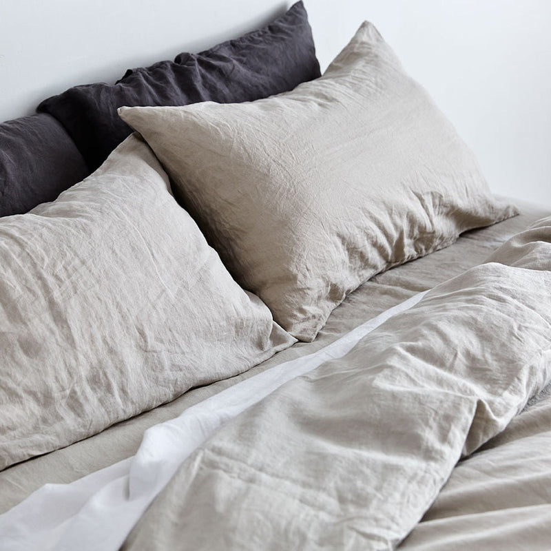 100% Linen Duvet Cover in Dove Grey