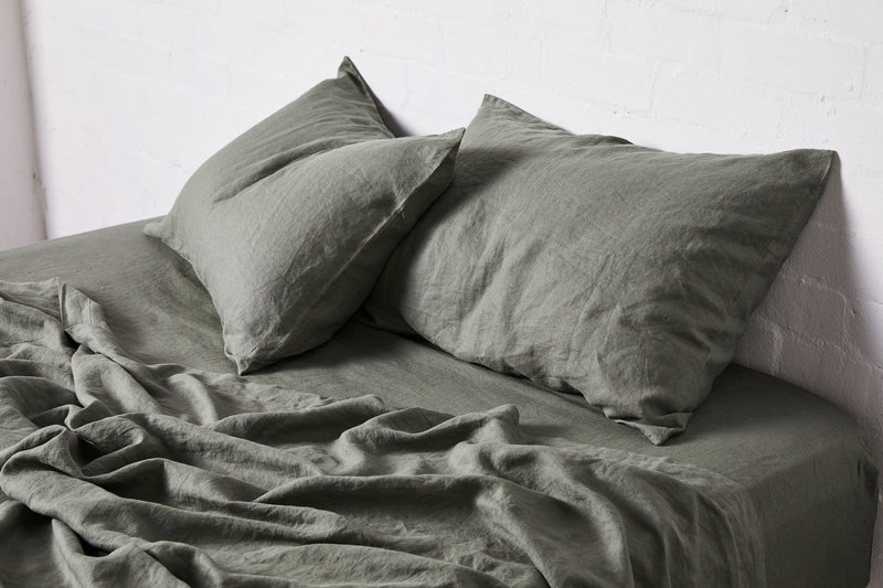 100% Linen Pillowslip Set (of two) in Khaki