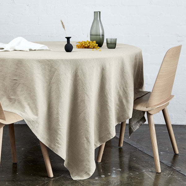 100% Linen Table Cloth In Natural