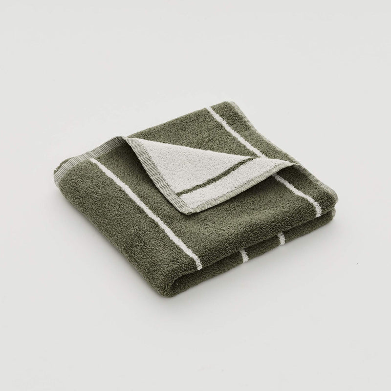100% Organic Cotton Towels in Khaki Stripe