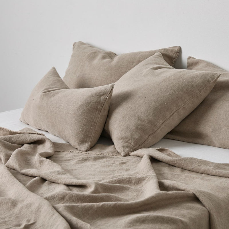 Heavy Linen Square Cushion in Natural
