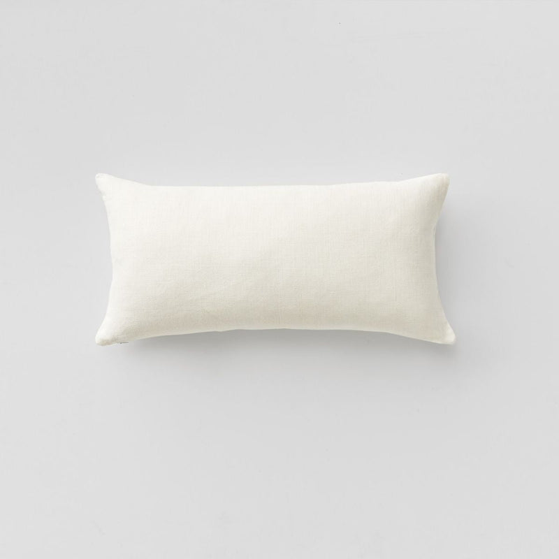 Heavy Linen Rectangle Cushion in White