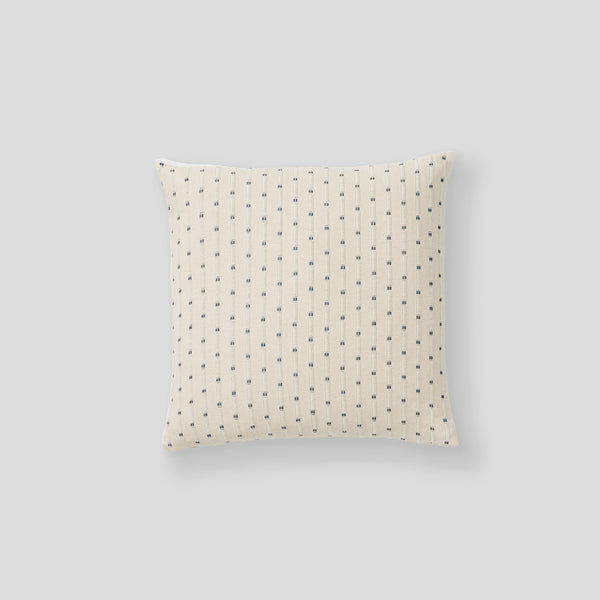 100% Organic Textured Cotton Square Cushion in Off White with Lake