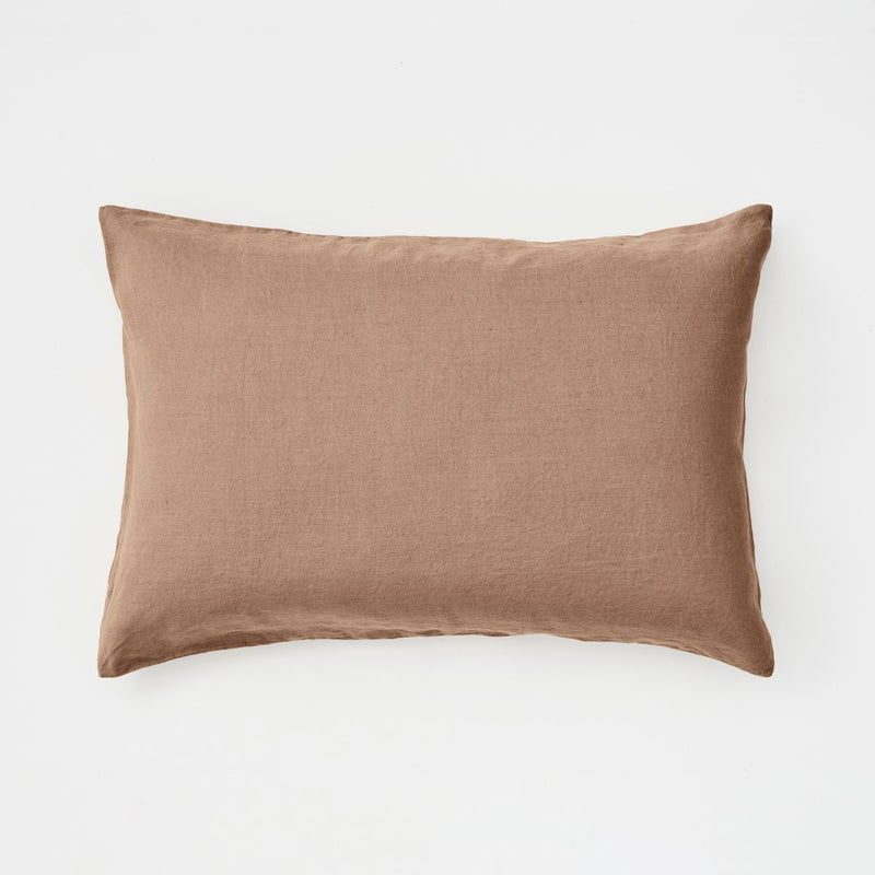 100% Linen Pillowslip Set (of two) in Chestnut
