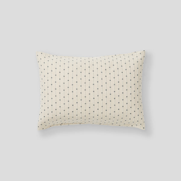 100% Organic Textured Cotton Pillowslip set (of two) in Off White with Lake