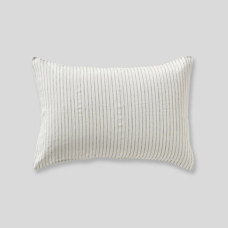 100% Linen Pillowslip set (of two) in Pinstripe Navy