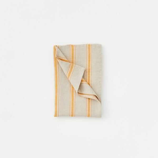 100% Linen Tea Towel in Marigold Stripe