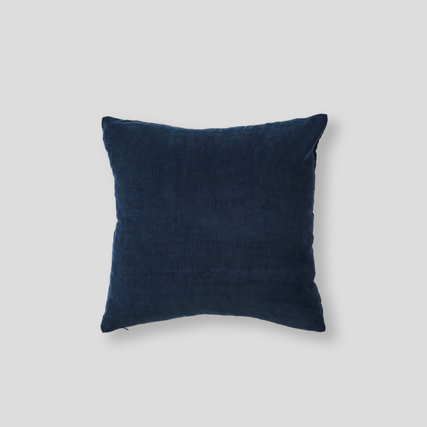 Organic + Recycled Cotton Cord Cushion in Navy - Square