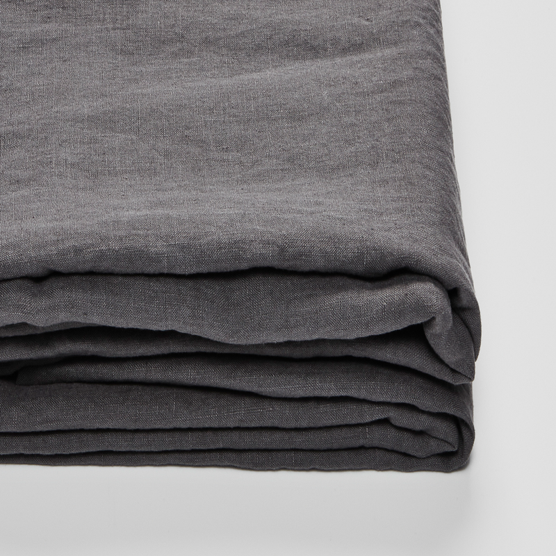 100% Linen Fitted Sheet in Charcoal