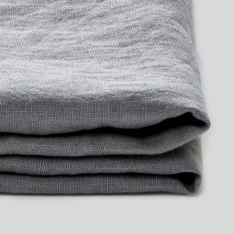 100% Linen Flat Sheet in Cool Grey