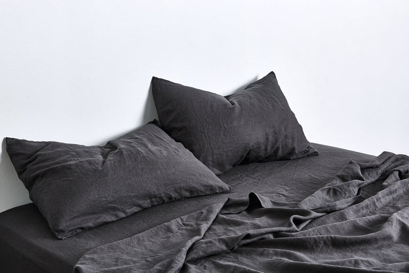 100% Linen Pillowslip Set (of two) in Kohl