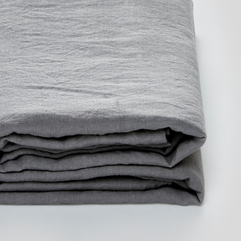 100% Linen Fitted Sheet in Cool Grey